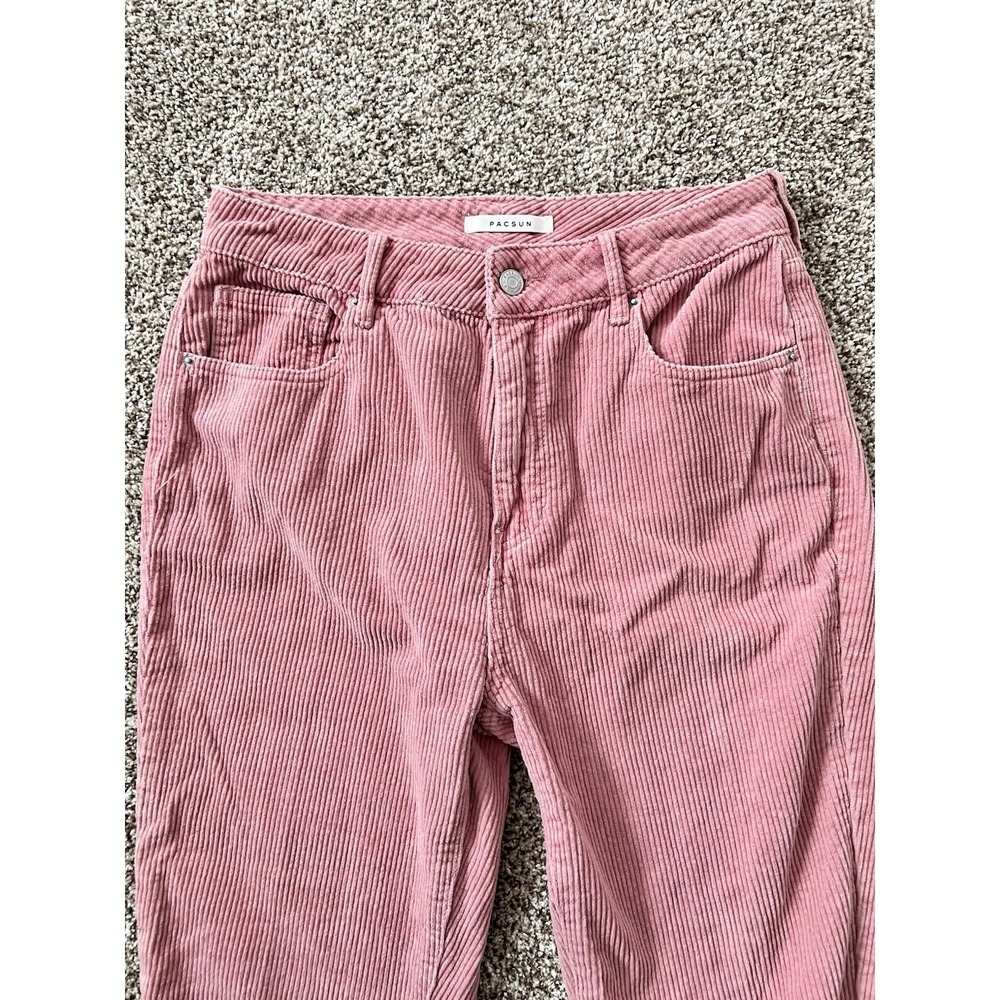 Pacsun Mom Jean High Rise Straight Leg Pink Corduroy Size 29 - Picture 3 of 9